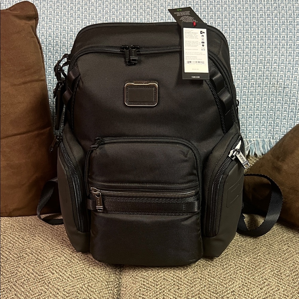 Tumi Black Men's Backpack with Multiple Pockets